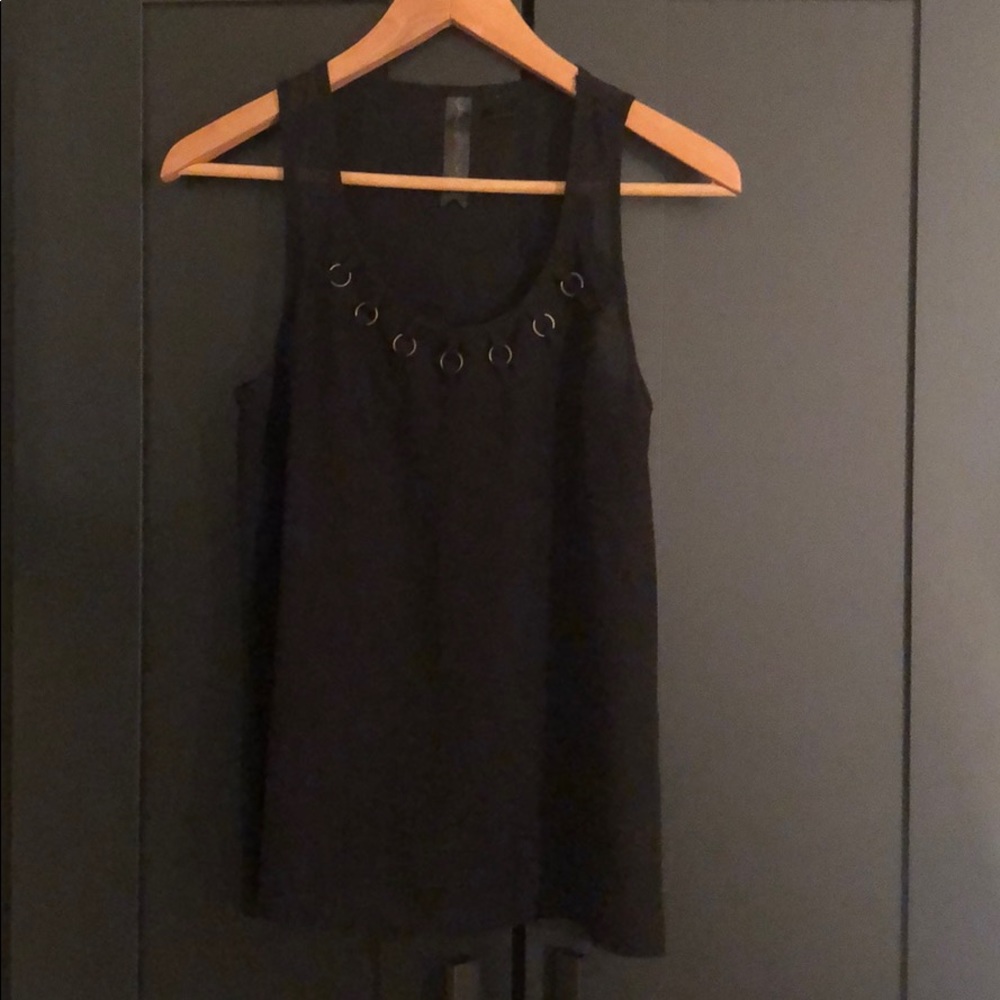 👀 Sheer Naked Dressing black top with chain detail size XS. Free the nipple!